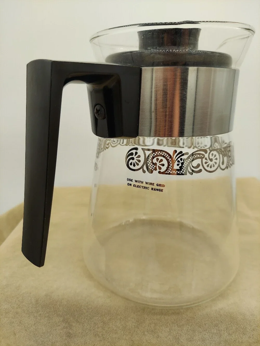 1960s Vintage Pyrex 6-Cup Flameware Glass Stovetop Coffee Percolator